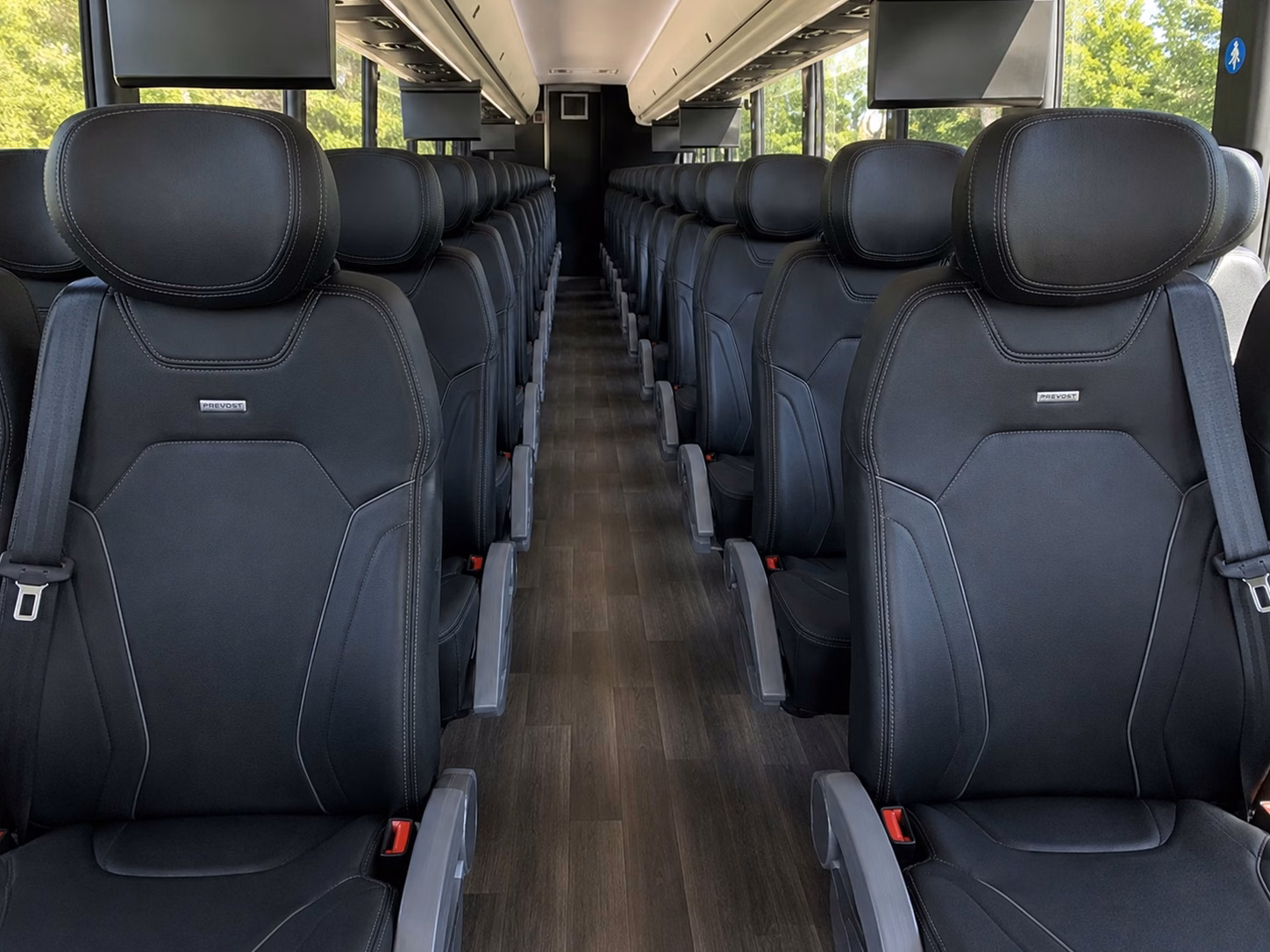 56 passenger charter bus inside